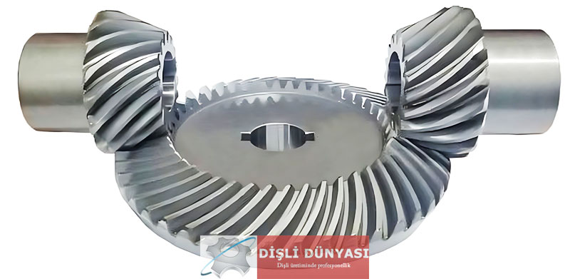 Çift çıkışlı ayna mahruti dişli Çift çıkışlı ayna mahruti dişli