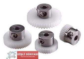 metal göbekli plastik düz dişli