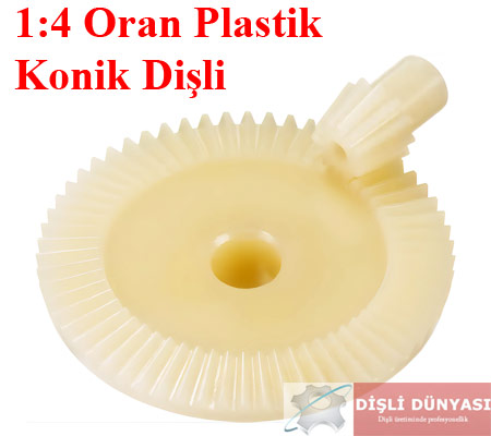 1:4 Oran Plastik Konik Dişli