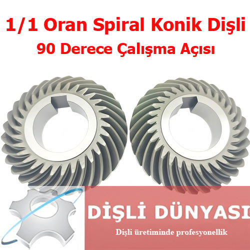 90 Derece Spiral Konik Dişli